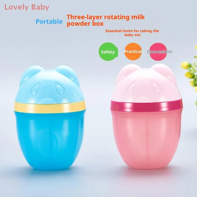 

【BS】Three-Layer Portable Container Storage Box For Newborns With Three Rotating Compartments