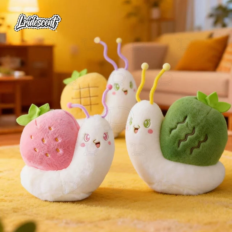 

Cute Fruit Snail Plush Toy Soft Stuffed Cartoon Pillow Kawaii Doll Ideal Birthday Gift Home Bedroom Sofa Decoration