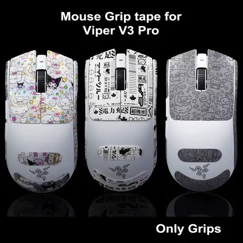 BTL Mouse Grip Tape For Razer Viper V3 Pro Professional Skate Sticker Non Slip Suck Sweat Pre Cut Easy Install Only Grips
