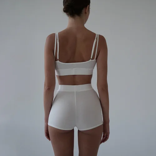 Imagen 2 del producto Gtpdpllt Conjunto deportivo de 2 piezas para mujer, conjunto de Top corto y pantalones cortos, conjuntos a juego, ropa activa, ropa de verano Y2K 2025