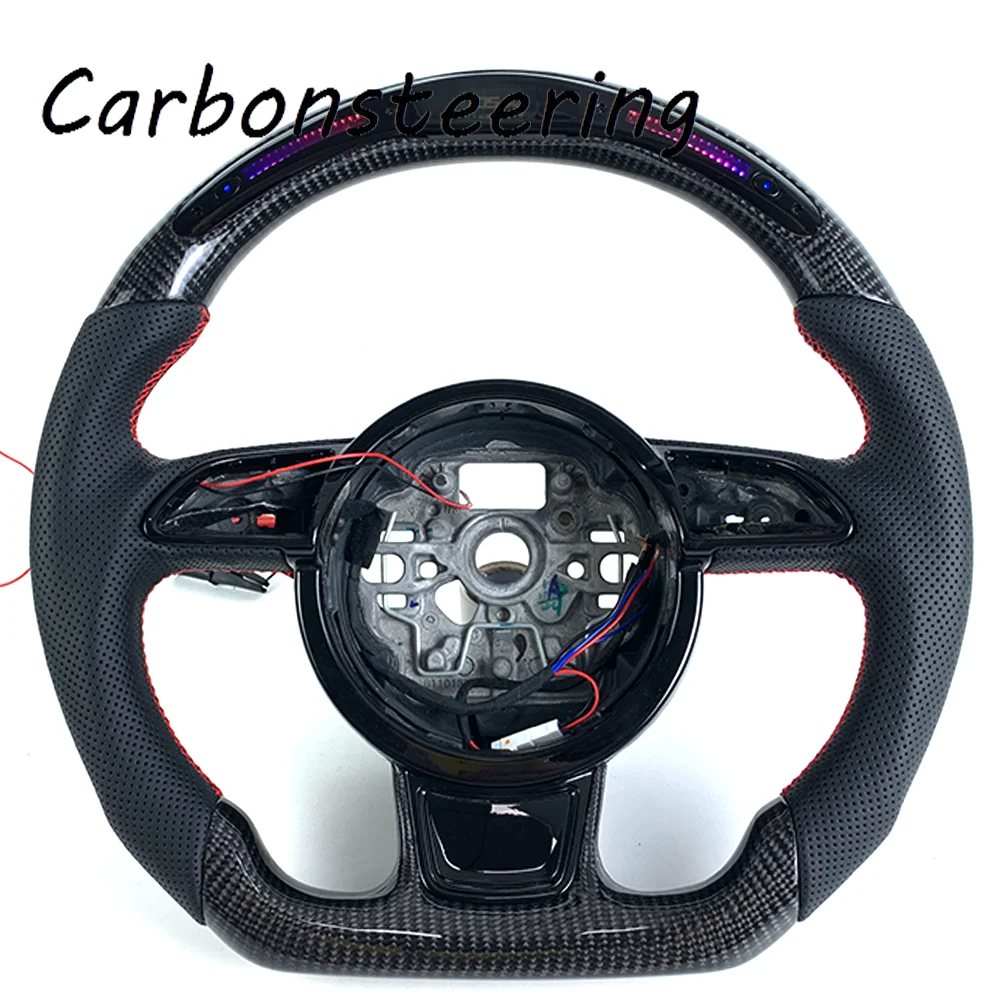 

Custom Carbon Fiber Steering Wheel with LED RPM for Audi RS3 RS4 S3 S5 RS6 RS7 A3 A4 A5 A6 TTRS RS5 Racing Style