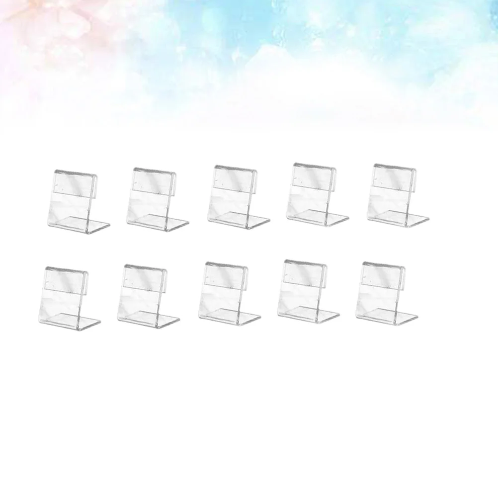 

50 Pcs Acrylic Sign Holders Display Shelves Decorations Desk Shape Stand Slanted Office