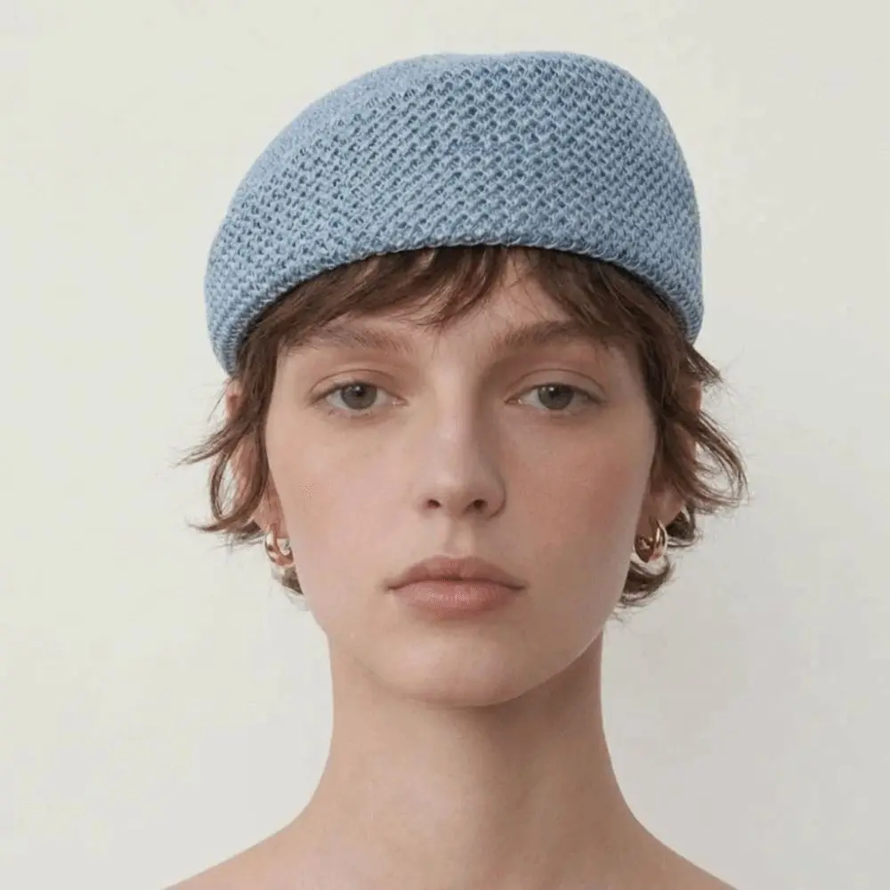 Breathable Thin Fabric Women’s Beret Hat Lightweight Design Structured Crown Duck Tongue Cap Shaped Structure Closed Weave
