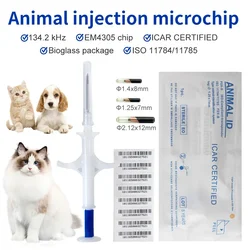 20 piezas-Microchip EM4305 para mascotas, 134,2 KHz, FDX-B, Chip de identificación Animal, jeringa, estándar internacional