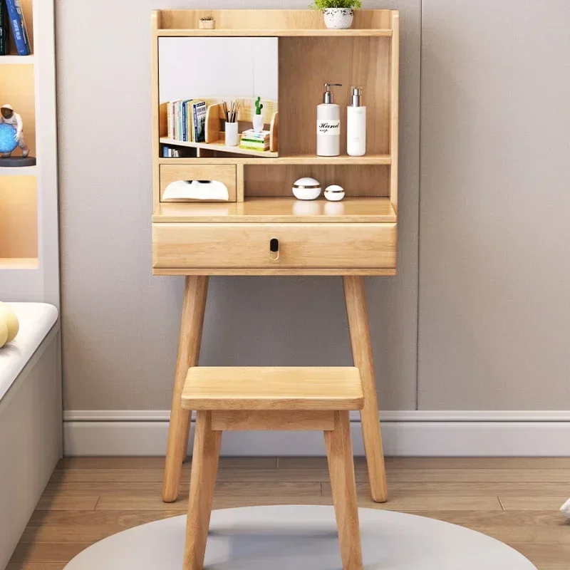 

Vanity Makeup Dressing Table Wood Vanity Table Makeup with Led Mirror Drawers and Cabinets Dressing Table Set Desk Furniture