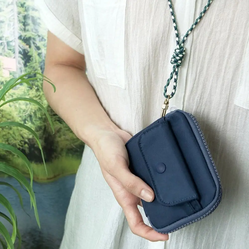 Fashion Solid Color Coin Purse Zipper Large Capacity Money Bag Wear-resistant Storage Bag Male Female