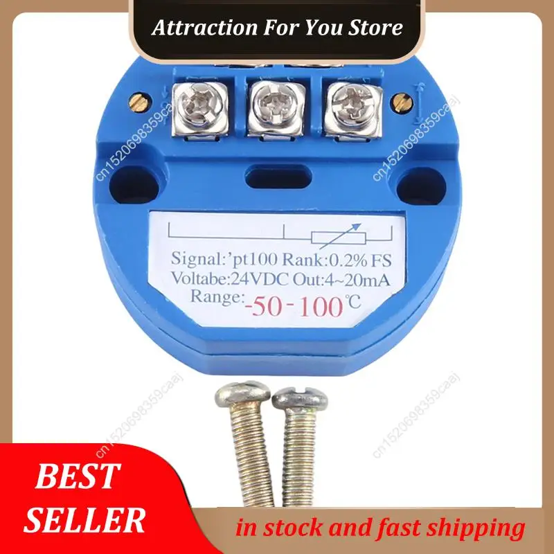 Hot Selling RTD PT100 Temperature Transmitter Module Thermal Resistance -50-100°C DC24V Output 4-20MA Easy Install Easy To Use