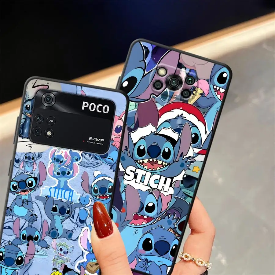 Чехол для Xiaomi Poco X3 X4 X5 C65 M5 C50 C51 F3 F4 F5 M3 M4 Pro с мягкой задней крышкой телефона Disney Cartoon Stitch Art