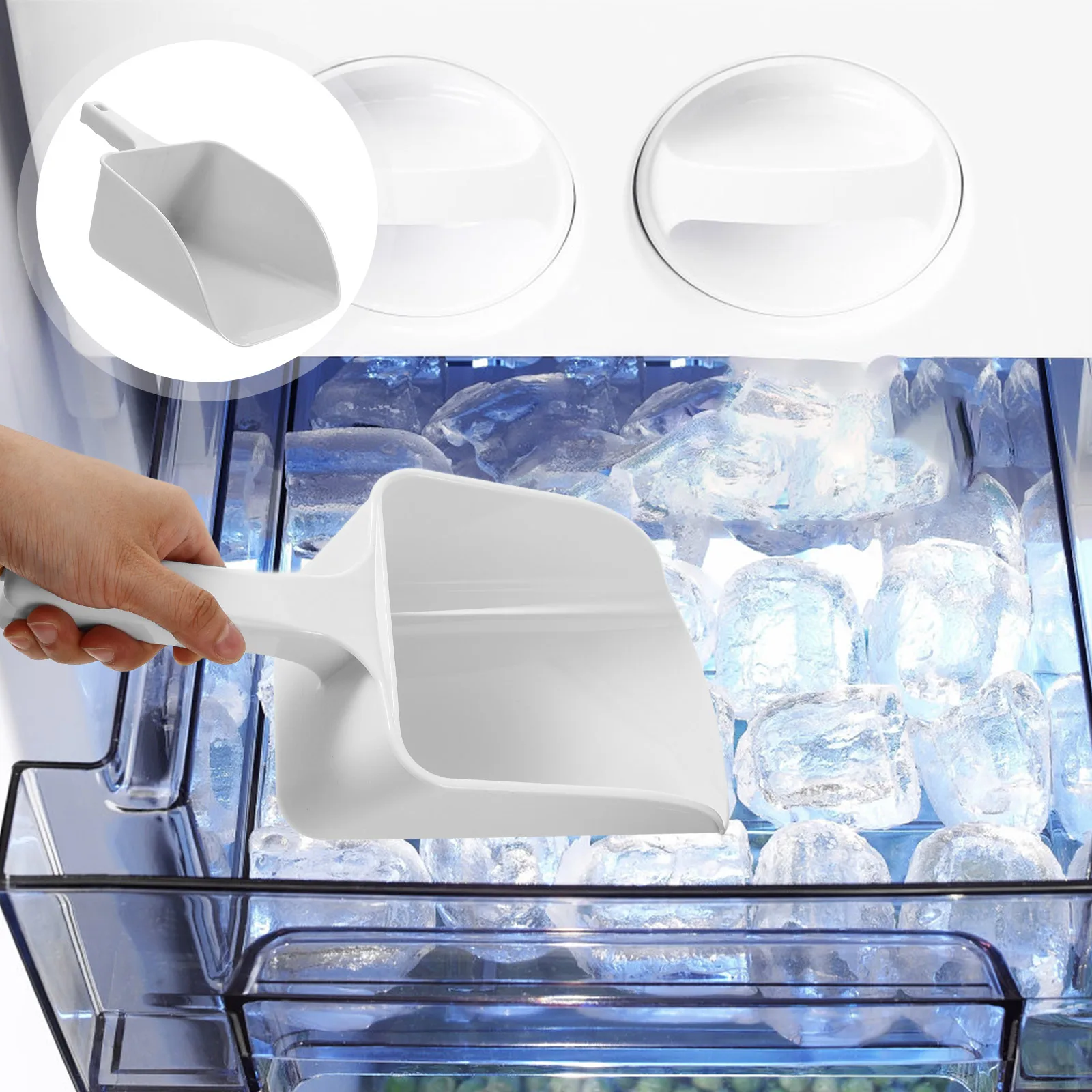 

Multi-Functional Ice Scoop Ergonomic Handle Design Smooth No Burrs Efficient Operation Ice Cube Grains Flour Scooping Kitchen