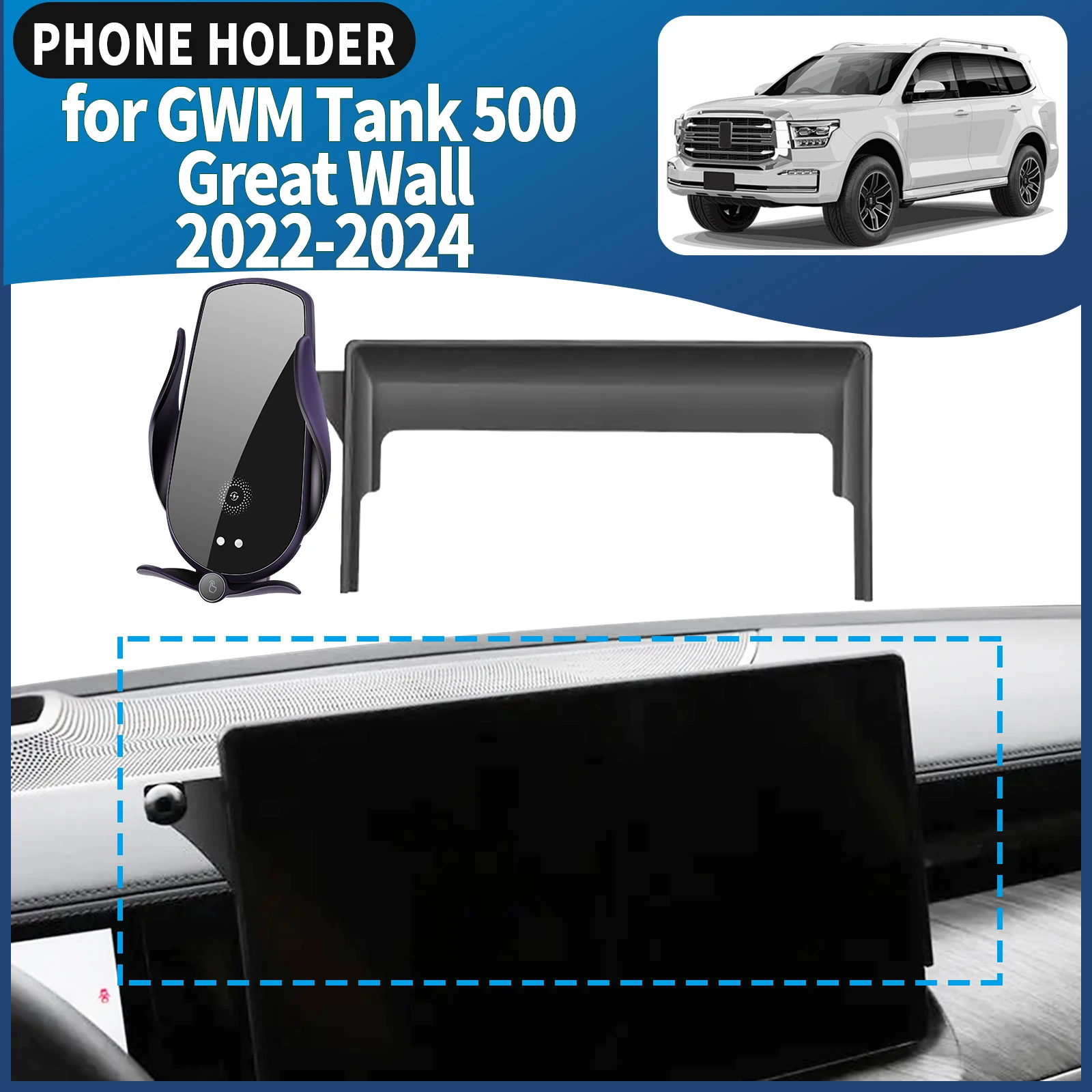 

fit for GWM Tank 500 Great Wall 2022-2024 Car Phone Holder Mount Vehicle-Specific GPS Navigation Easy Installation accessoires