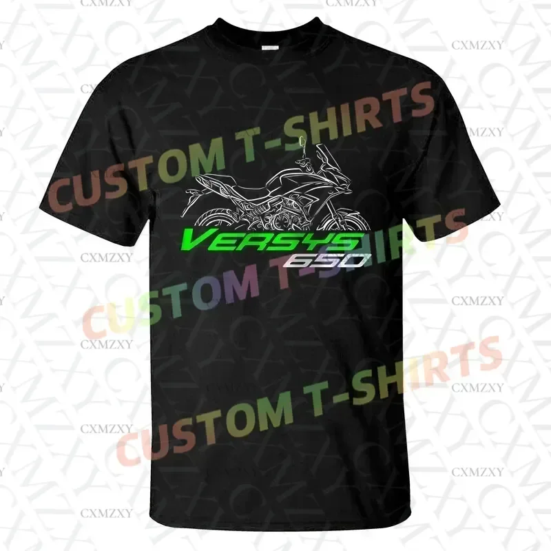 

2025 Men T Shirt Casual T-shirt Kawasakis Versys 650 Graphic Summer Short Sleeves 100% Cotton S-3XL Cool Tee