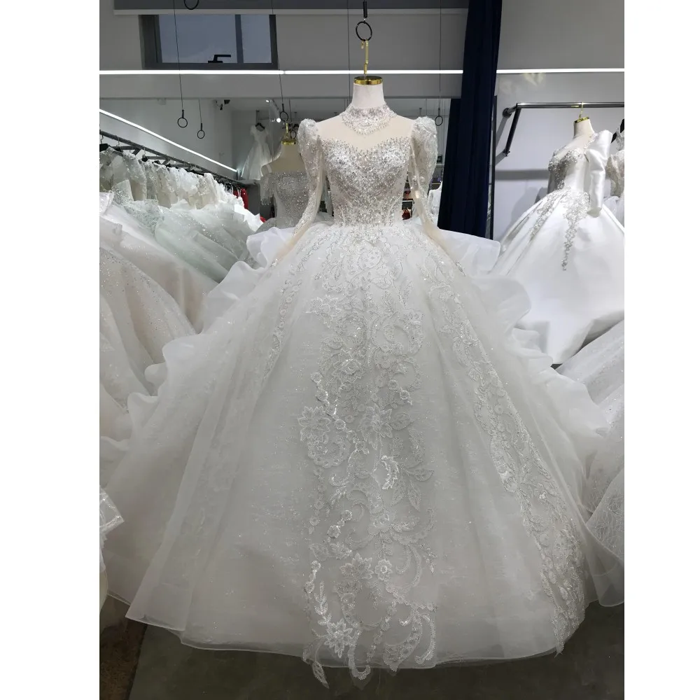 

Kisswhite Xlove Collection Customized 7-15days Ship It Out Long Sleeves Big Skirt Puffy Enough Bridal Wedding Dresses For Bride