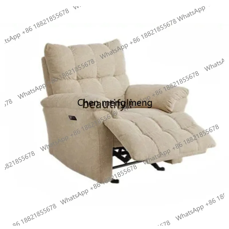 New Arrivals First Class Italian-Style Light Luxury Fabric Single Sofa Living Room Electric Cloud Leisure Lazy Bone Chair S26