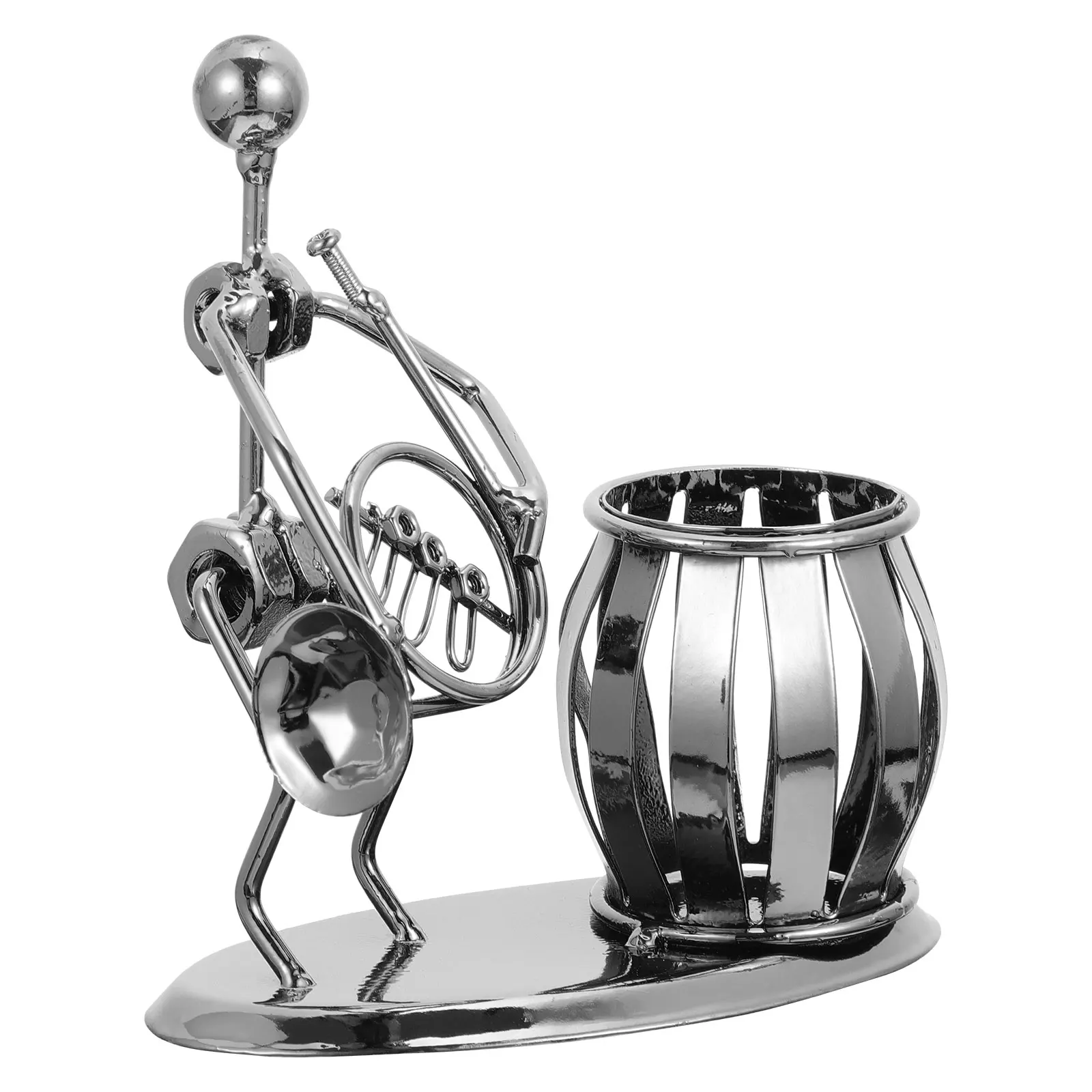 

Iron Pen Office Brush Pot Hollowed Metal Desk Organizer Stationery Storage Solution Decorative Pen Holder Gift
