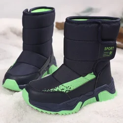 High-top Children's Winter Boots Plus Velvet Thickened Kid's Snow Boots Girls Boys Non-slip Wear-resistant Student Cotton Shoes