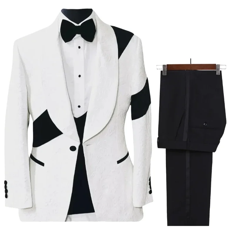 New fashion 3-piece Men's Suit ( Jacket+Vest+Pants ) Embroidered wedding tailcoat Celebrity Gowns  Evening Dress Graceful 2025