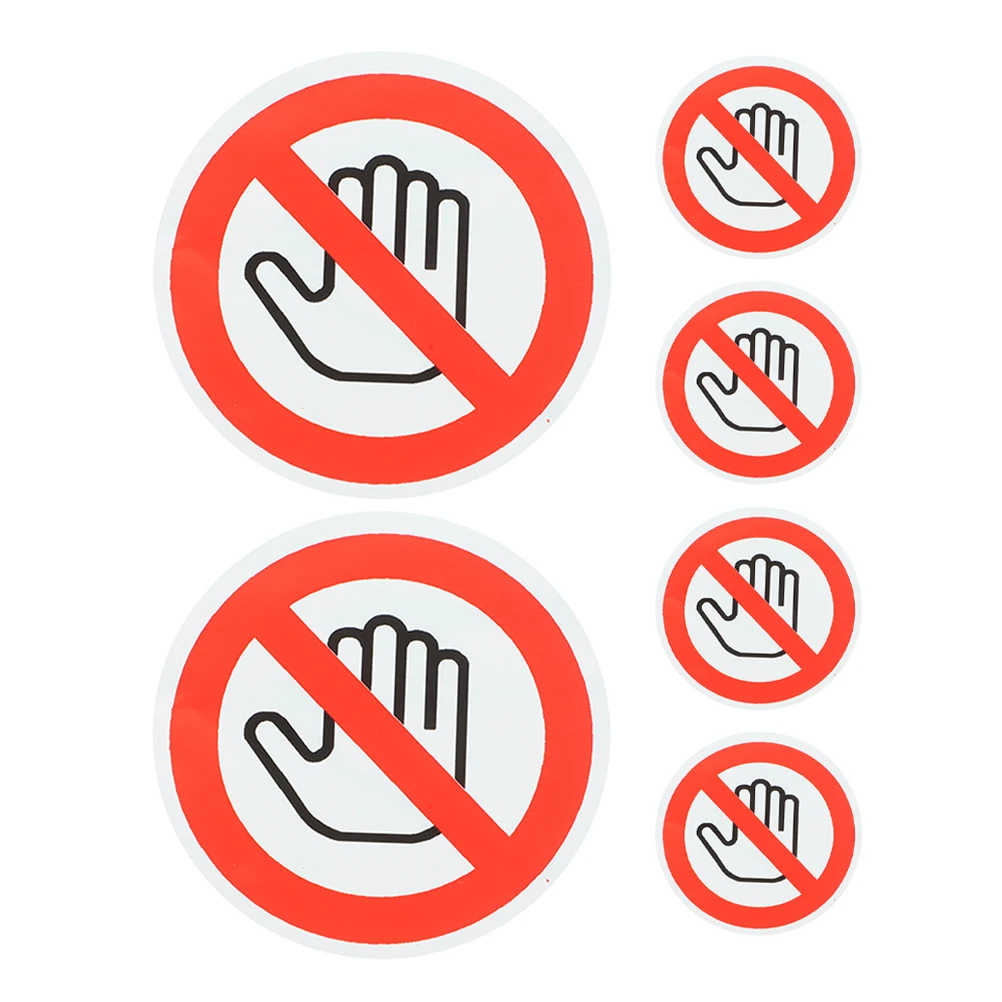 

6pcs Warning Sign Stickers Self Adhesive Vinyl Caution Labels Do Not Touch Enter Signs Safety Markings Factory Warehouse
