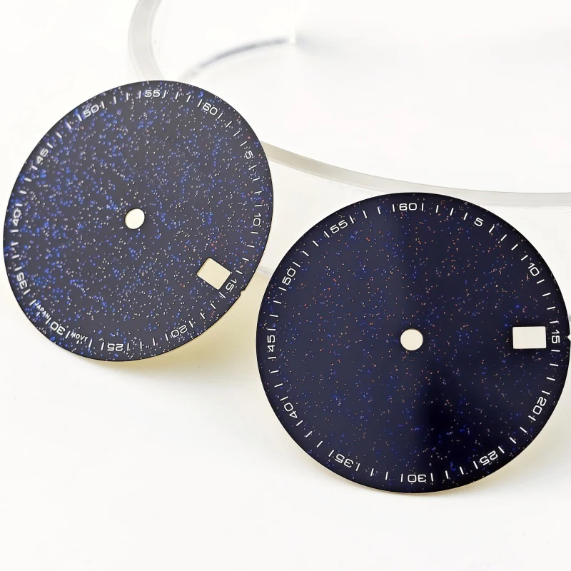 28.5mm No Logo Blue Starry Sky Watch Dial Arabic for Datejust NH35/36 Automatic Movement Case Mod Parts