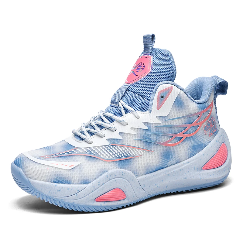 Men High‑Top Basketball Shoes Autumn Winter Breathable Mesh Sneakers Anti‑Slip Rubber Sole For Sports School Training Women