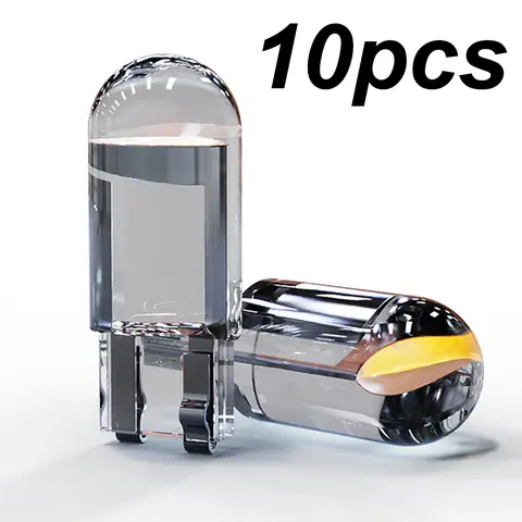 10-Pack T10 White COB LED Bulbs - Direct Replacement For W5W 194 2825 Car Interior Lights (Dashboard, Dome, License Plate)