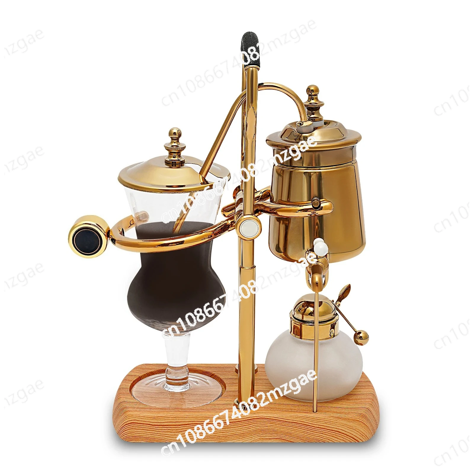 400ml Golden Coffee Maker Siphon Pot Set with Integrated Filter Tea Coffee Brewer Matching Pot Set