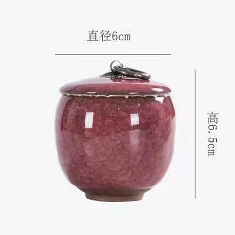 Creative Ice Crack Ceramic Tea Caddy Mini Portable Sealed Jar Candle Candle Holder Jar with Lid Jewelry Box Porcelain Home Decor