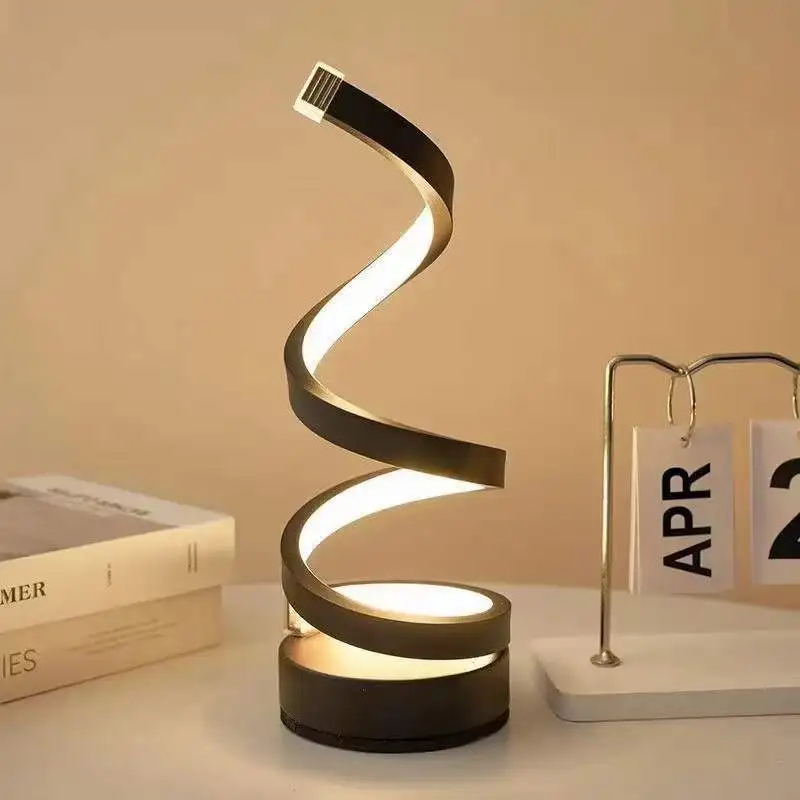 

Nordic S-shaped table lamp Bedroom bedside lamp LED creative strip ambient light High value art night light