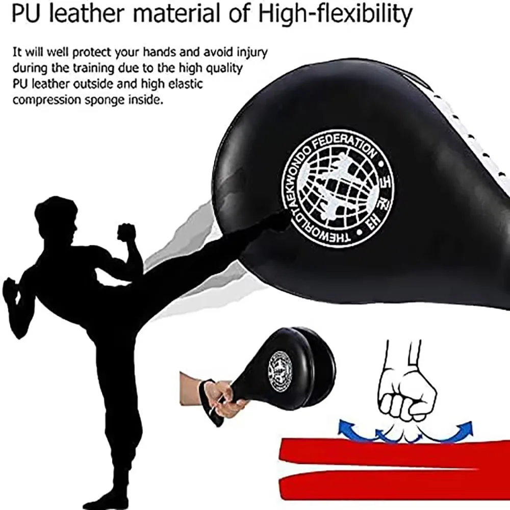Karate Kids Hit Safety Taekwondo Kick Pads PU Leather Training Equipment Practical Target Muay Thai Foot Sponge Pillow For Kids