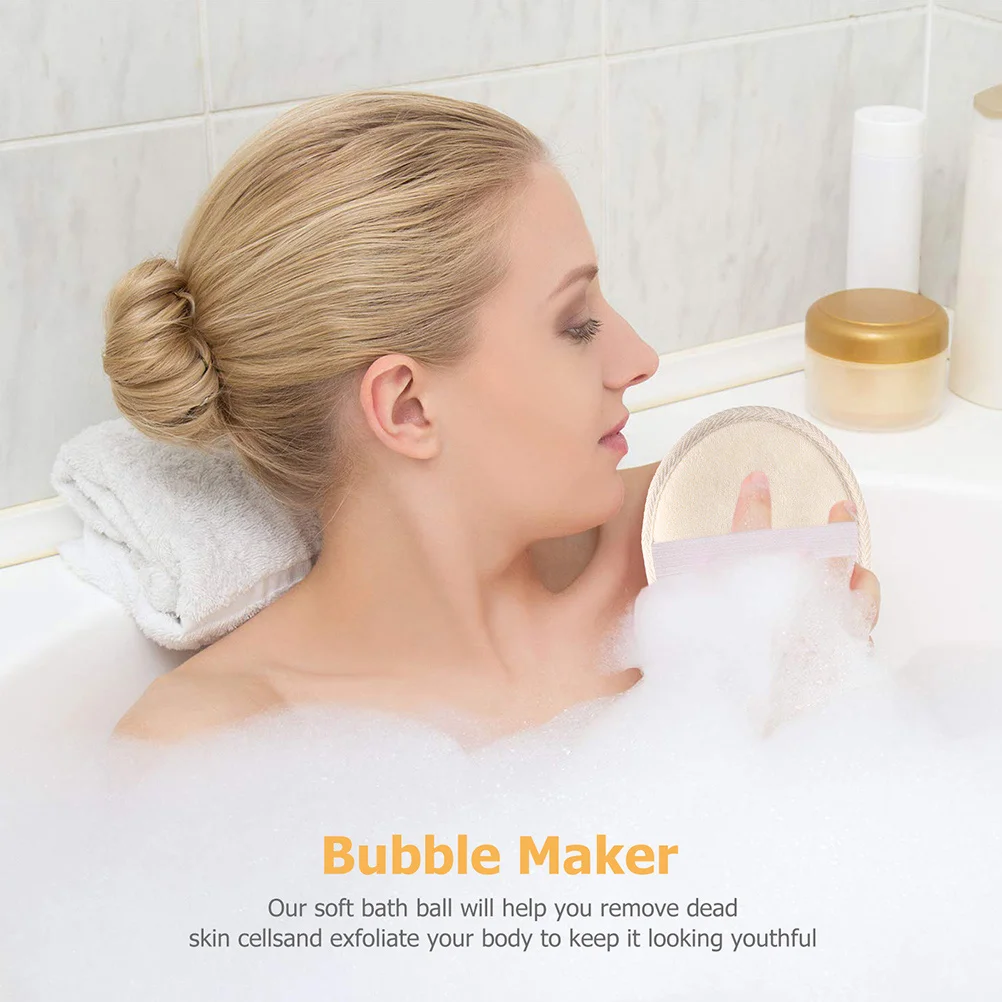 

4Pcs Bath Sponge Soft Mesh Shower Loofah Beige Exfoliating Body Scrubber Showering Towel Gentle Skin Cleanser