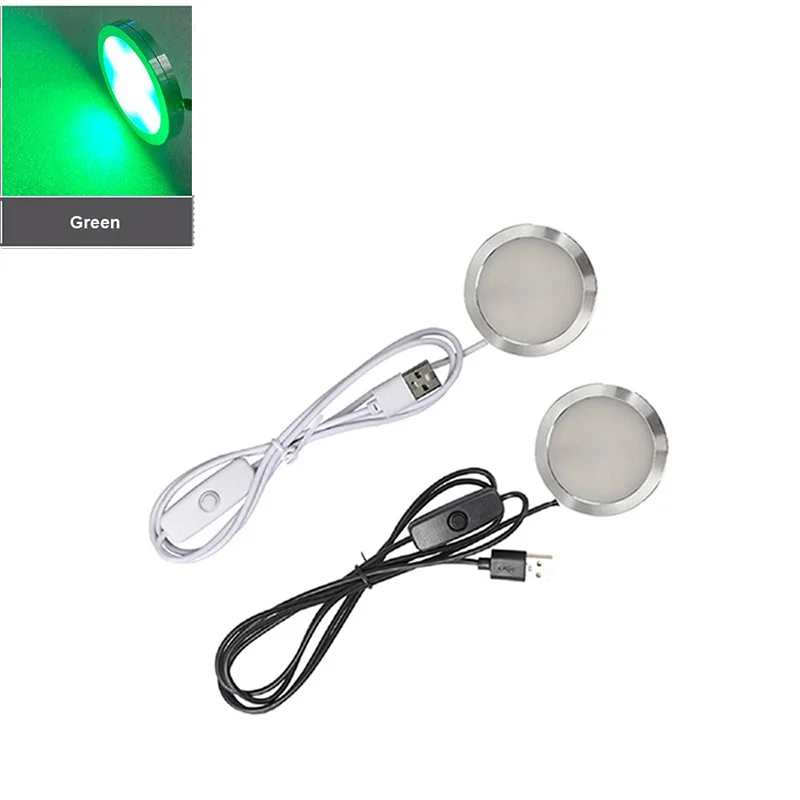 1pc USB DC5V Colorful Spotlight 3W Surface Installation Model Display Light LED Simple Wine Cabinet Light Ultra Thin 8mm