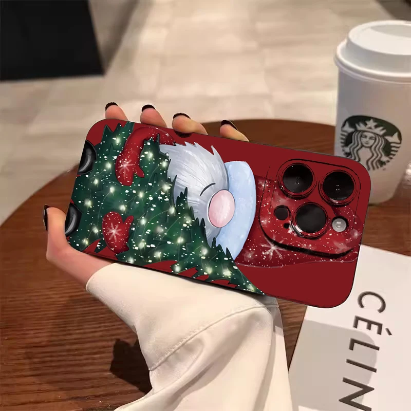 Santa Claus Elk Christmas Tree Phone Case For iPhone 11 12 13 14 15 16 17 Air Pro Max Mini XS X XR 7 8 Plus SE2 Shockproof Cover - náhled 3