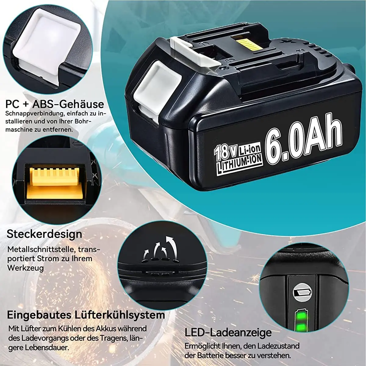 2022 amélioré 9.0Ah 18V Pour Makita BL1860 BL1850B BL1850 BL1840 BL1830 BL1820 BL1815 LXT-400 Remplacement Batterie Au Lithium
