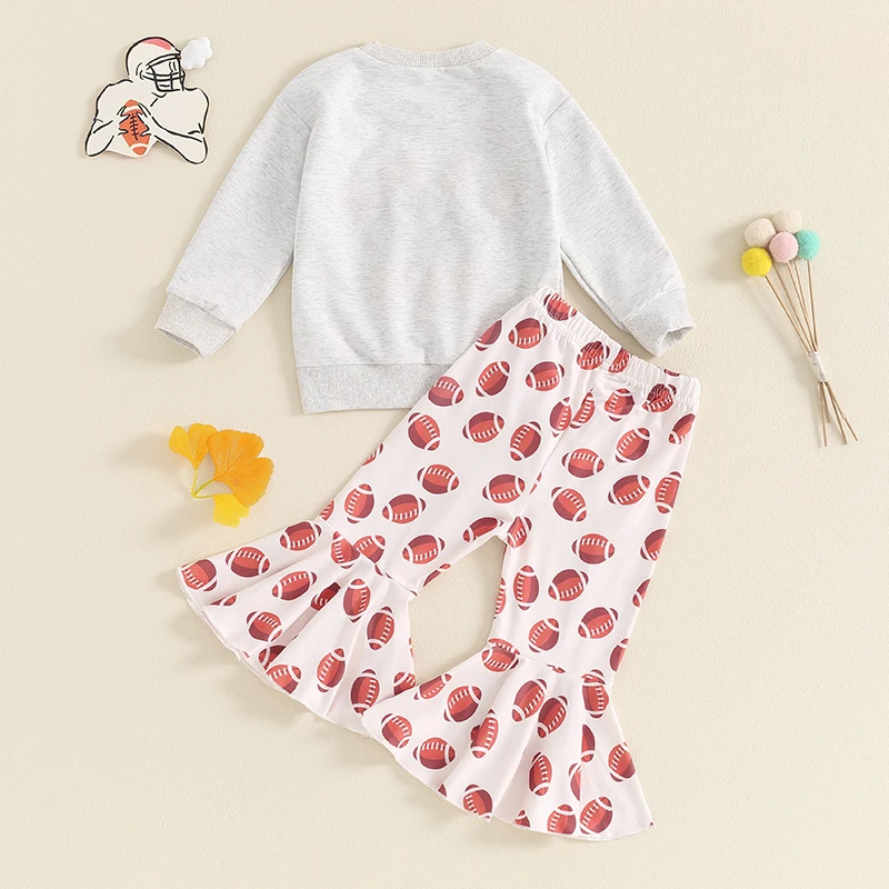 Toddler Girl Spring Autumn Clothes Rugby Print Tops Pants Set 2PCS Outfit Kids Clothes Children's Clothing