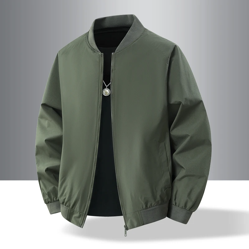 

Men's Spring Autumn Jacket Zipper Casual Jackets Outwear Windbreaker Jackets New Baseball Collar Coat Solid Color Casual Jacket