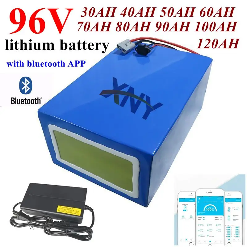 

50Ah 96v 80Ah 100Ah 30Ah 40Ah литий-ионный аккумулятор Bluetooth BMS APP для 5000w двигателя робота скутера мотоцикла AGV + зарядное устройство