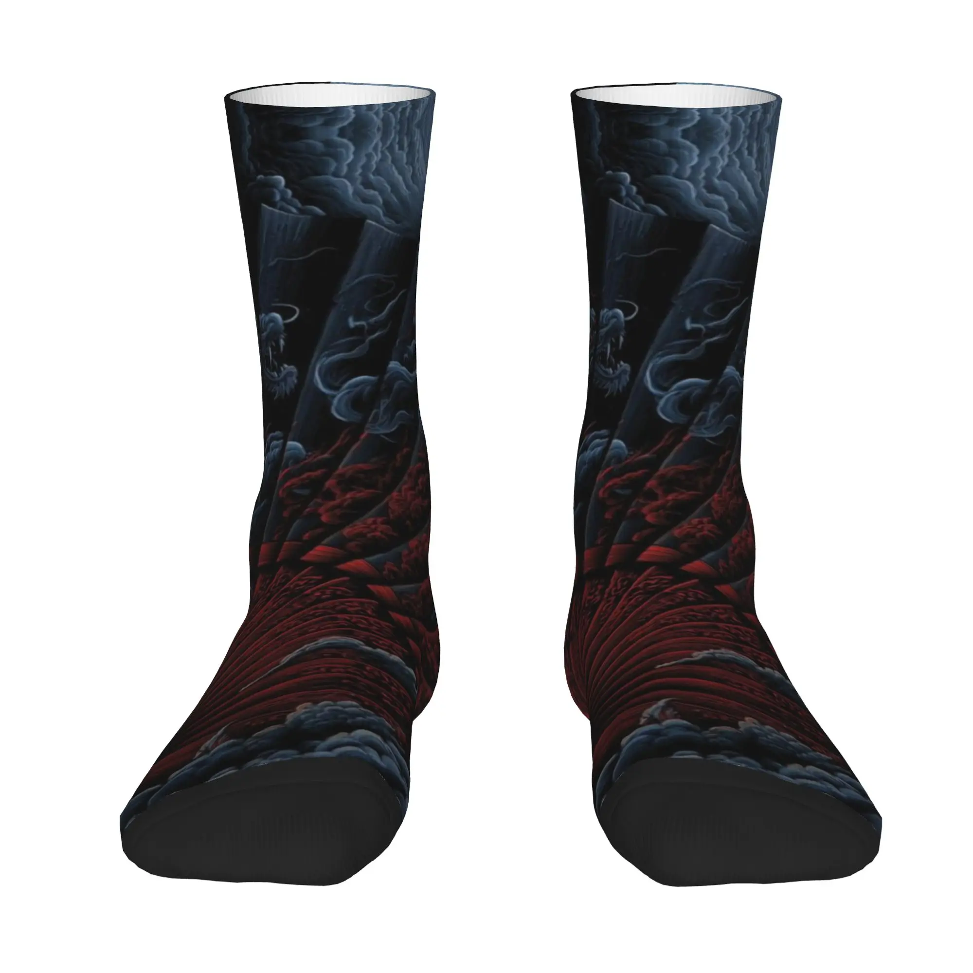 1 Pair Funny Crazy Sock for Men Broken Fan Dark Japanese Art Hip Hop Harajuku  Happy Seamless Pattern Printed Sock Casual Gift