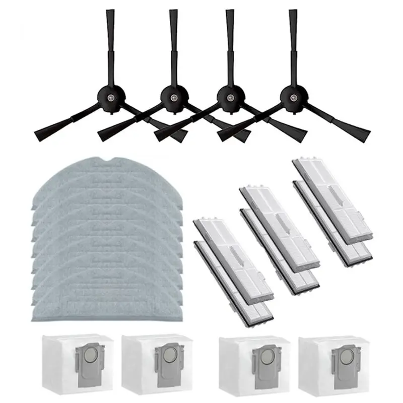 

A88E-22PCS Моющиеся фильтры, боковые щетки, мешки для сбора пыли для робота-пылесоса Roborock S8 Pro Ultra / S8+ / S8, запасные части