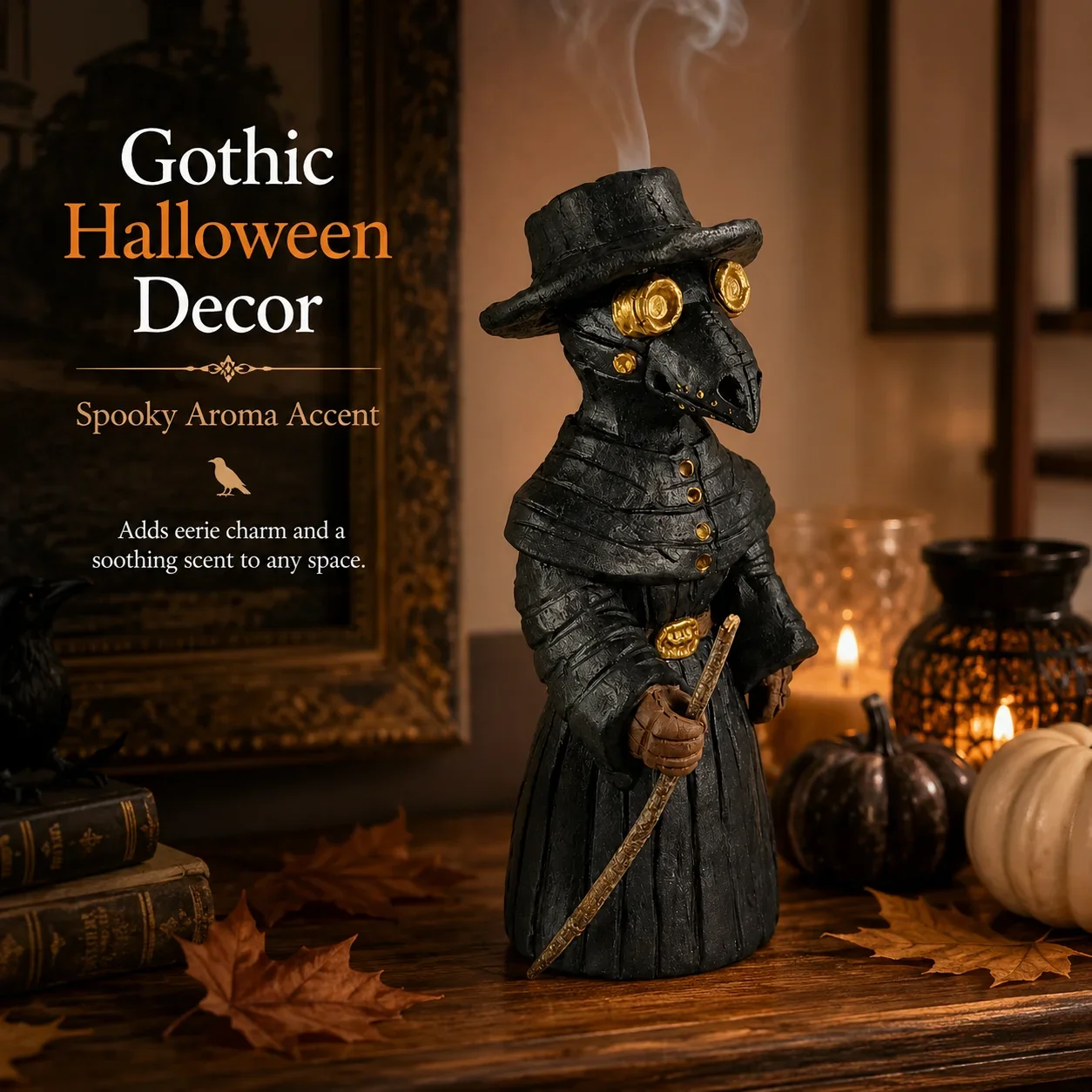 Raben-Räucherstäbchenhalter für Halloween, Krähen-Aroma-Diffusor-Behälter, Kreative Heimdekoration Gruseliges Ornament