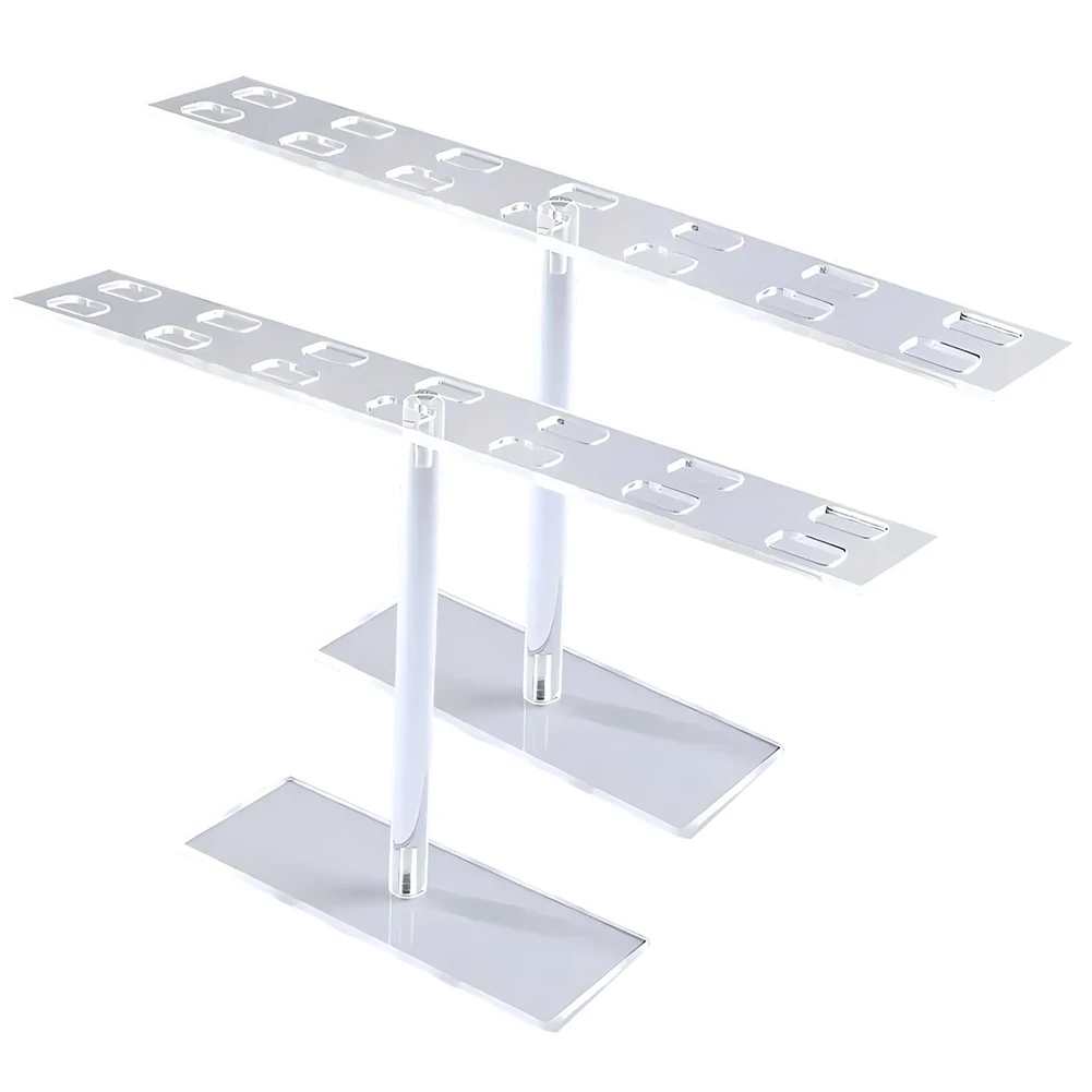Clear Acrylic Eyewear Organizer Rack with 14 Holes for Efficient Glasses Storage and Display at For Home or Office