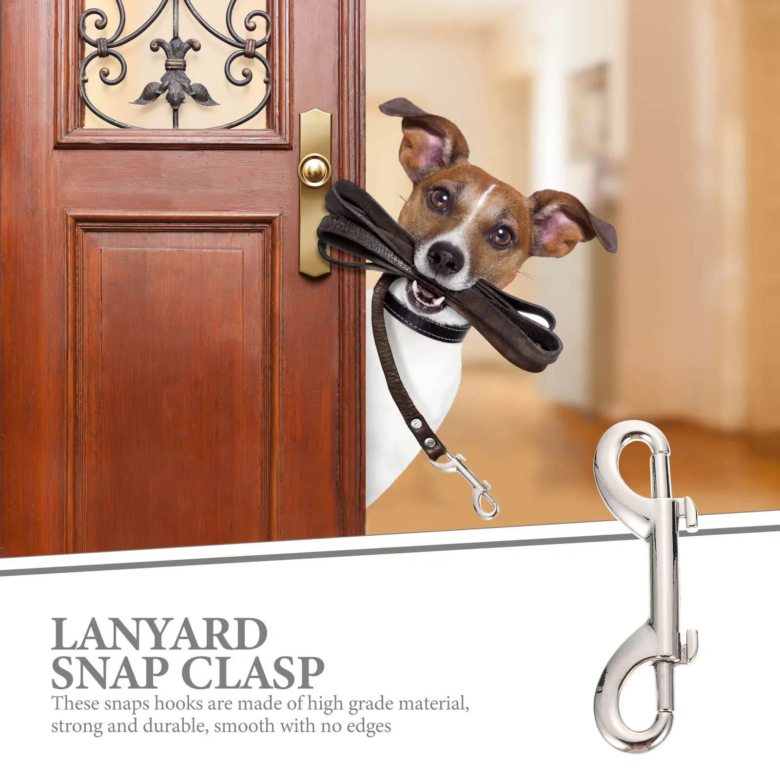 

6pcs Pet Leash Hooks Zinc Alloy Double ended Clasps 88mm Snap Hooks for Dog Collars Luggage Backpacks Non rusting Lightweight
