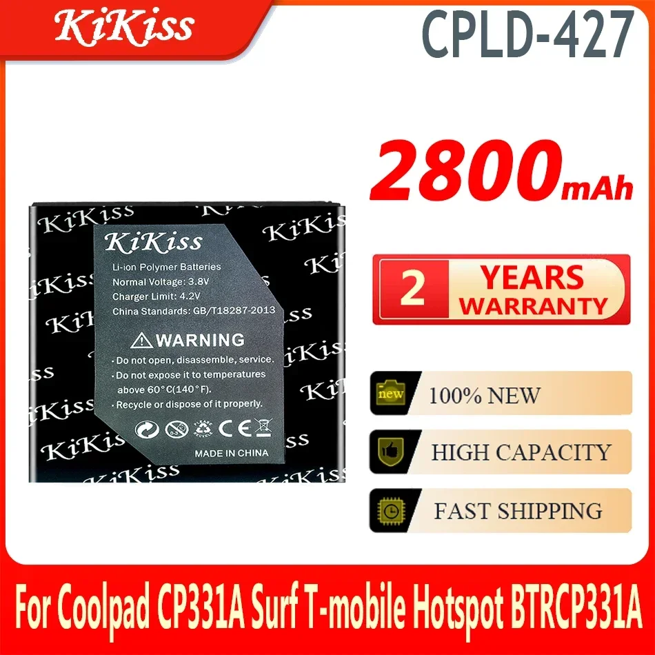 

2800mAh KiKiss New Battery CPLD-427 CPLD427 For Coolpad CP331A Surf T-mobile Hotspot BTRCP331A Mobile Phone Batteries