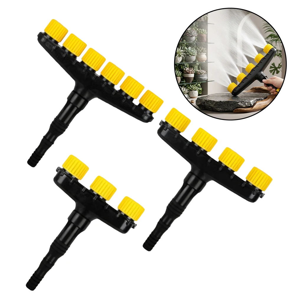 Adjustable Watering Nozzle for Garden For irrigation Featuring Multiple Spray Heads and Rotatable Flow Control