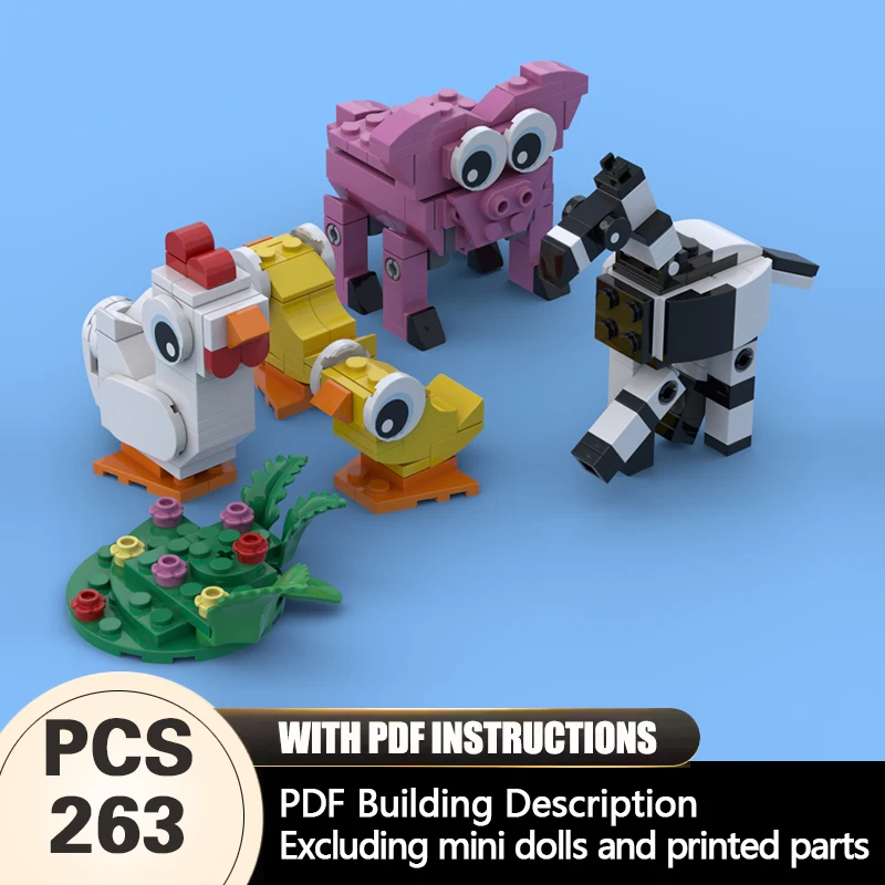 Creators Animal Series Model MOC Building Bricks Farm Animals Modular Technology Gifts Holiday Assemble Children Toys Suit