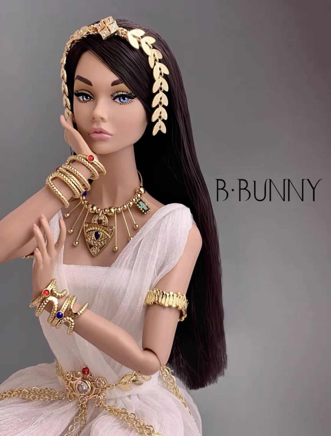 

Egyptian style doll jewelry headpiece necklace bracelet waist chain free shipping