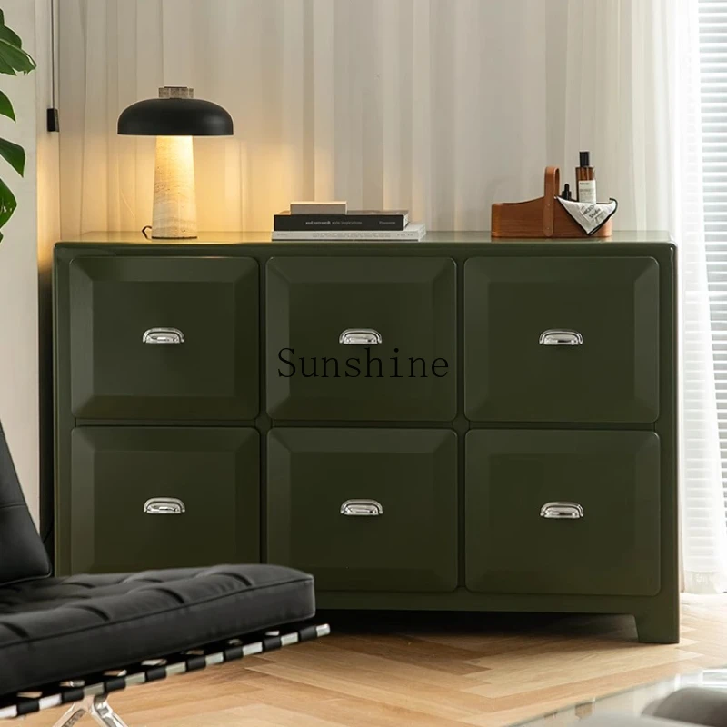 

TT Japanese-style retro metal six-chest cabinet living room bedroom storage drawer cabinet