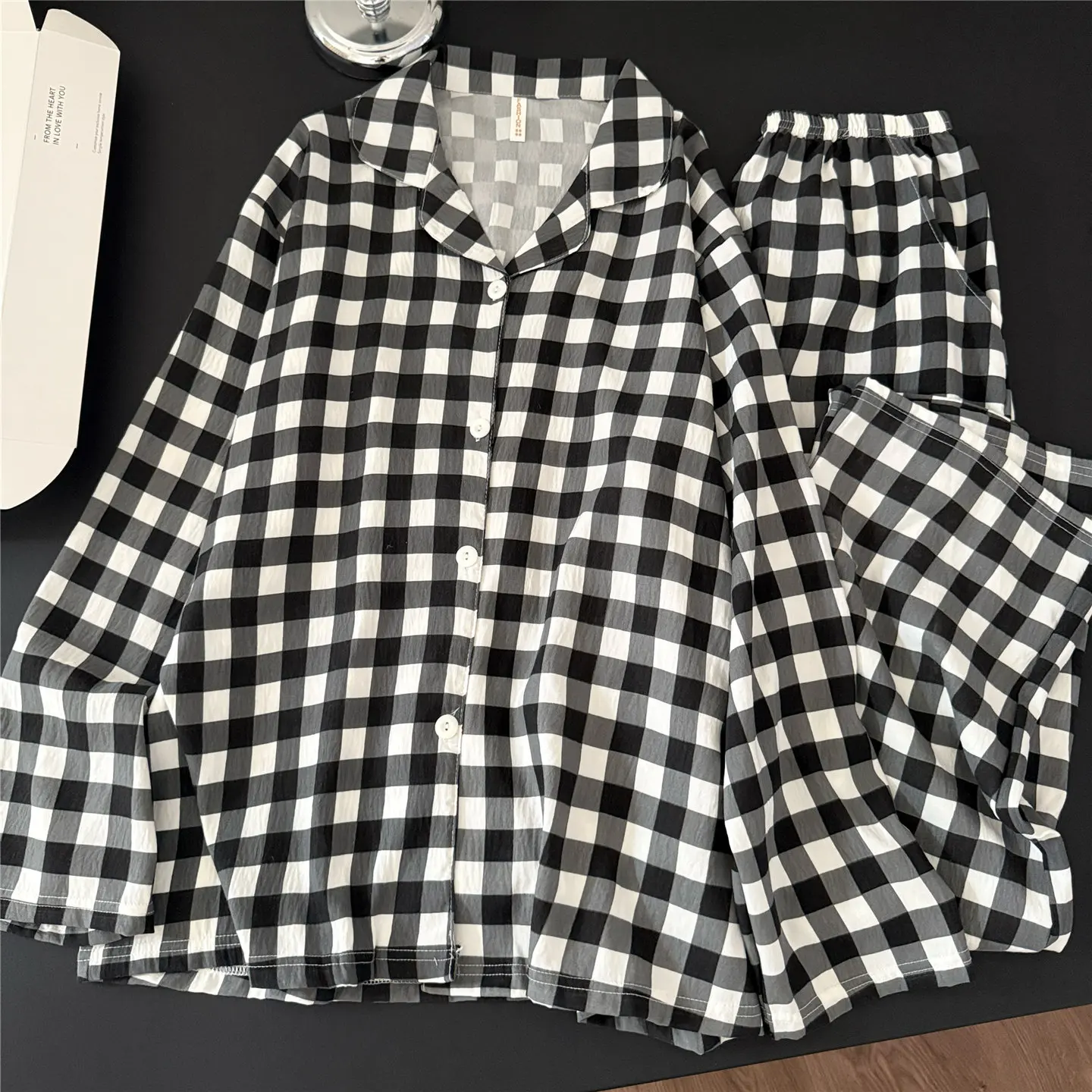 6005 black plaid (pocketed set)