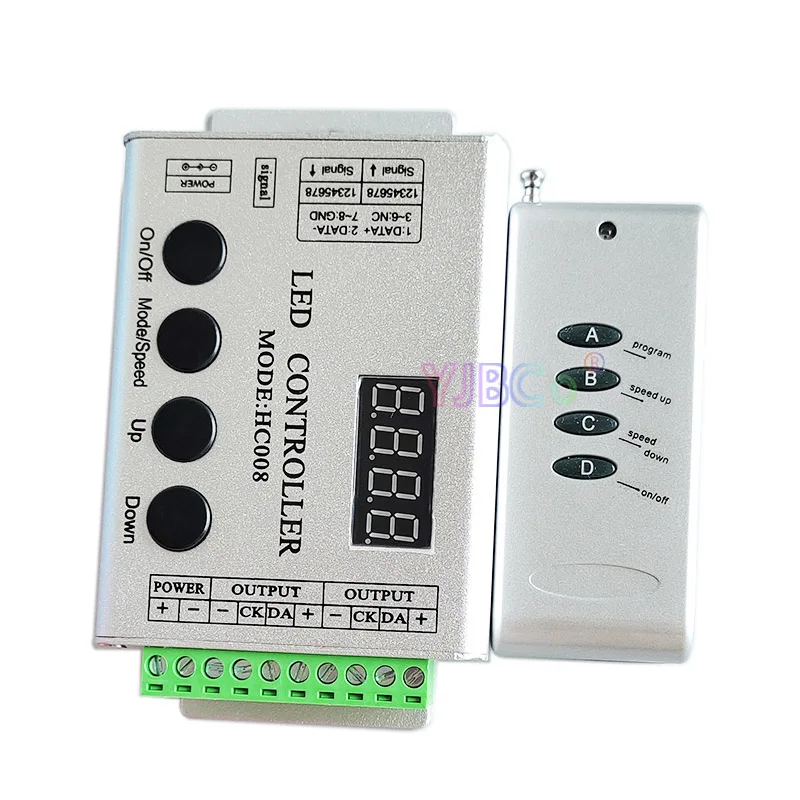 

HC008 programmable 4Keys Remote RGB LED Light pixel Controller 5V 12V 24V 133 effect modes WS2812 WS2811 LED Strip dimmer switch