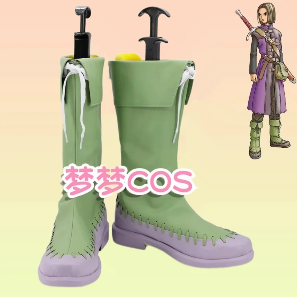 

Dragon Quest 11 Hero Косплей Костюм Обувь Аниме Сапоги из искусственной кожи ручной работы