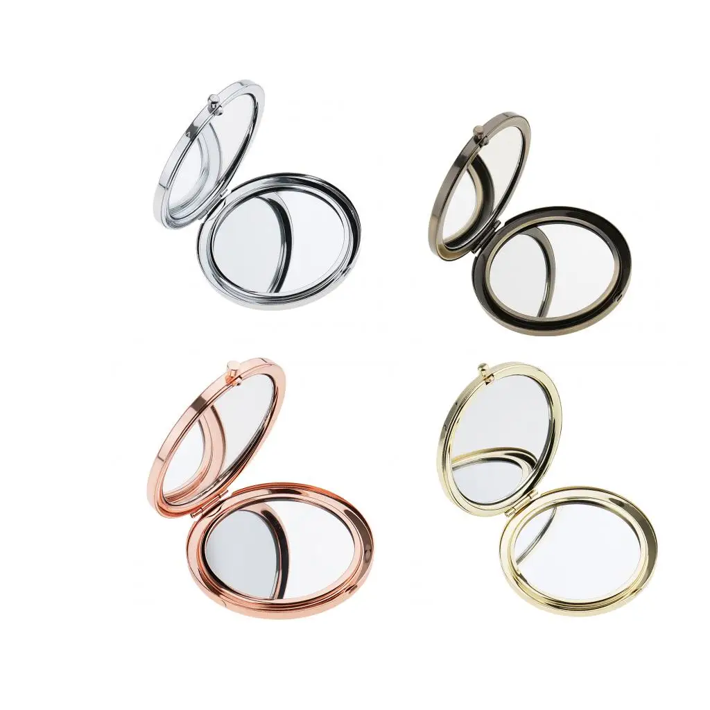 1 Pieces Travel Premium Folding Pocket Compact Makeup Mirror Two-Sided