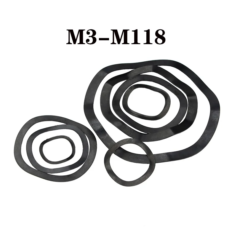Black Oxide Spring Steel Wave Washer DIN137 Elastic Anti-loosening Gasket Retaining Ring M3M118 For Bearing Fix Hardware Fastenr